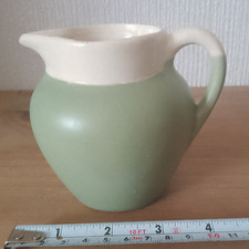 Vintage Green & cream Devonmoor Pottery Jug    [B14]