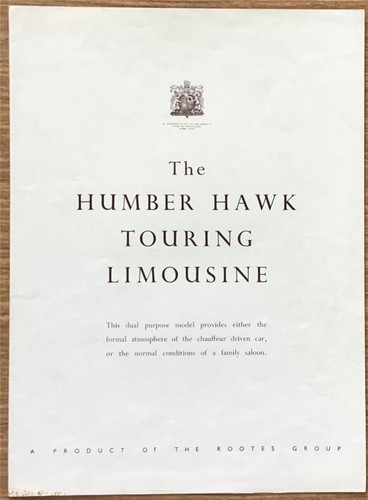 Humber hawk touring limousine - humber,