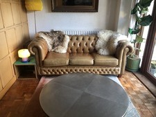 Retro Tan leather chesterfield