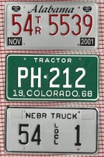 SET OF 3 older retro AMERICAN LICENSE LICENCE NUMBER PLATES #3oldies