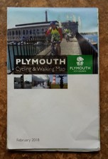 Plymouth Cycling & Walking Map Feb 2018 - Sheet map, folded, single owner, VG