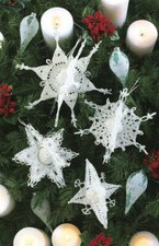 Crochet pattern copy 1347.  Snowflakes Christmas tree decorations.  4 designs