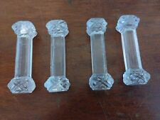 4 Vintage Glass Knife Rests
