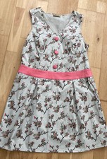 Dee V By Diana Vickers Glazed Cotton Grey Floral Fit & Flare Mini Dress Size 16
