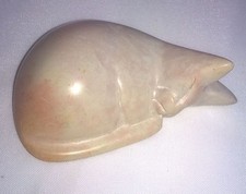 Sleeping Soapstone Cat 5cms