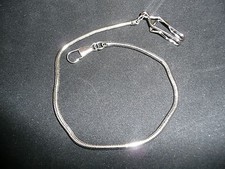 Brand new silver plated snake link pocket watch chain