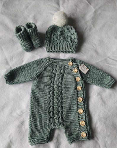 Hand knitted romper - knitted,