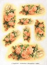 Vintage Peach Rose Garlands A4