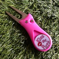 Pink Golf Divot Repair Tool / Ball Marker Pitch mark Repair Tool Free U.K.P&P