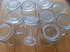 10x 510g Empty Large Candle Jars Clear Glass Storage With Lids