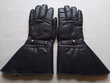 Vintage 60s Leather Gauntlet Motorcycle Gloves  Size 9 Medium Good Condition