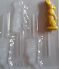 BUNNY STANDING  CHOCOLATE LOLLIPOP MOULD  4 CAVITY EASTER BUNNY 4.3" TALL