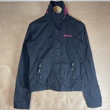 Bench Vintage Y2k Women’s Medium Black Pink Full Zip Jacket Coat Lightweight UK