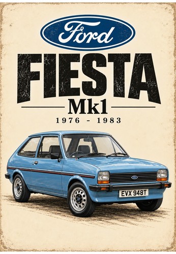 Ford fiesta mk1 poster - ford,