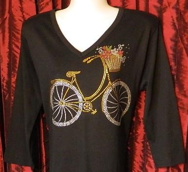Rhinestone bicycle basket - w,