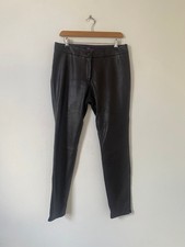Leather Trousers Size 12 Purple Marks Spencer Twiggy Skinny Slim Fit