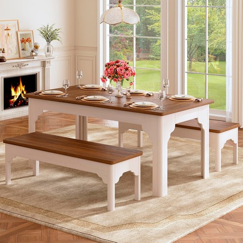 Farmhouse dining table - 63", set