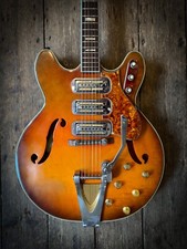1963 Harmony H-77 Hollow body in Sunburst. owned by Micky Moody