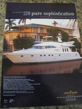 PRINCESS 22M SOPHISTICATION POWER BOAT FLYBRIDGE 2000 ADVERT APPROX A4 FILE 30