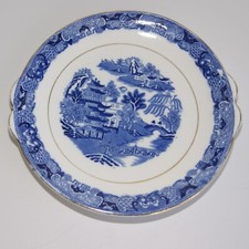 Bone China Blue & White Willow Pattern Cake Plate 24cm
