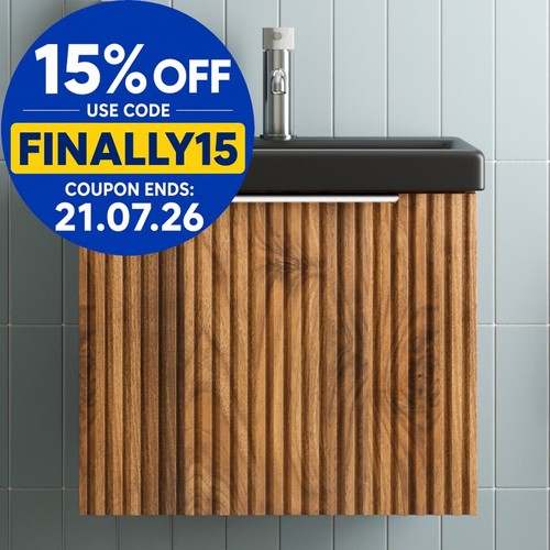 Fluted 500mm bathroom vanity - fluted,