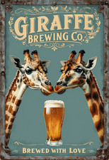 Giraffe Brewing Co Metal Sign, Giraffe Sign, Beer Plaque, Bar Sign