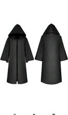 Hooded Gothic Cloak Capes Medieval Witchcraft Robe Costume Fancy Dress