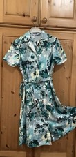 Dress 10 Tea Dance Rock N Roll Jive rockabilly 40’s 50’s Button Up Floral Belt