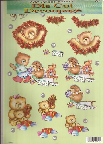 Christmas bear and friends - bear, a4