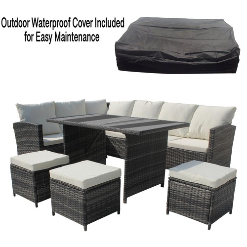 Seater wicker rattan garden - 9,