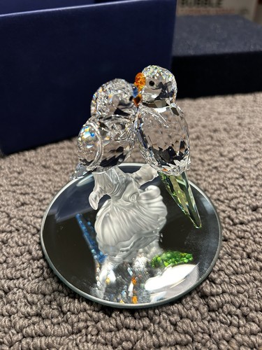 Swarovski crystal budgies - crystal,