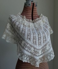 Antique edwardian lace cape - edwardian,