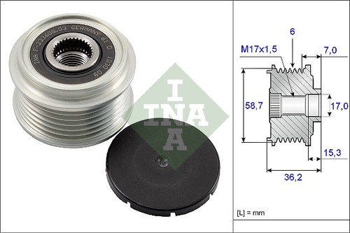 Alternator freewheel clutch - alternator,