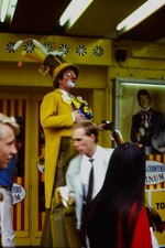 1984 Clown on Stilts Yellow Coat Circus Carnival Fair Performance 35mm Slide