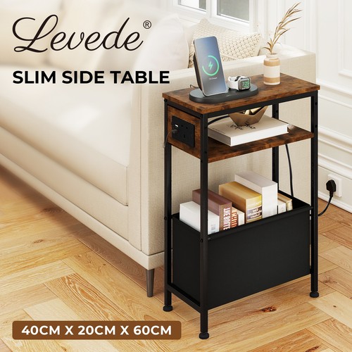 Slim side table with charging - side,