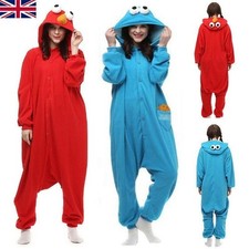 UK Adult Sesame Street Cookie Monster Elmo Costume Pajamas Onesie10 Outfit 2025