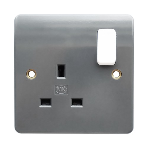 Switched socket graphite 1 - switched,