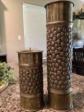 VTG Set of 2 Trench Art Brass