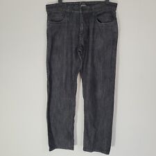 Mens EASY Jeans Grey Black Waist 34 Leg 30 Denim Straight Regular Fit Charcoal 