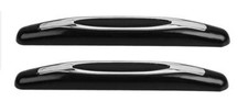 2x BLACK/Chrome Inserts Door Mirror Guard Protectors (DG9B) Motorbike H