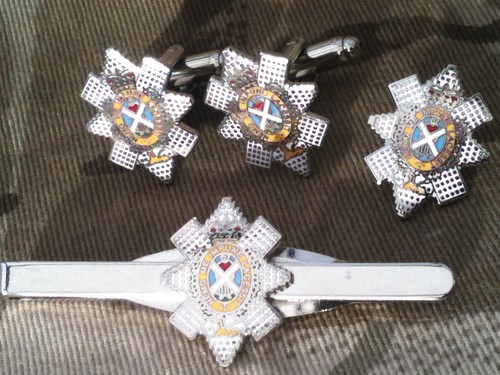 Black watch cufflinks badge - black, cufflinks,