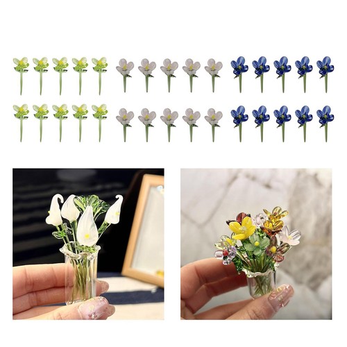 10x mini glass - mini, flowers