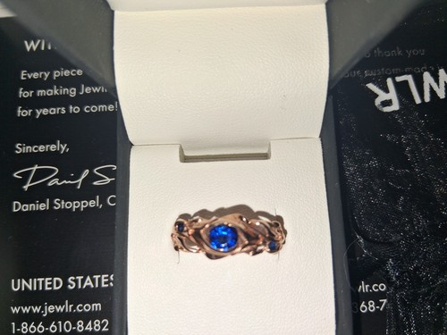 14k rose gold - rose, leaf