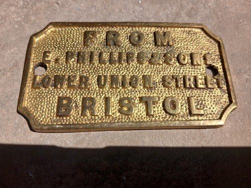 Brass name plate from - from, e