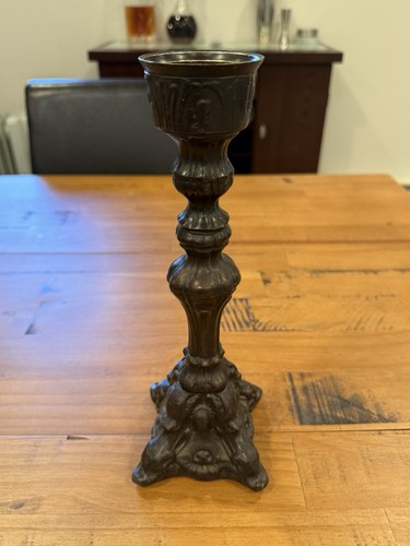 Vintage cast iron candle - cast,