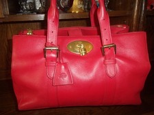 Mulberry. Genuine Bayswater Hibiscus Red Grain Pebbled Large Bag. Good Condition