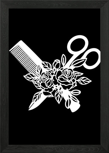 Hairdressing comb and framed - hairdressing,
