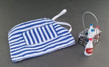 1/12th Scale Miniature Dollshouse Milk Mans Apron and Milk Bottles