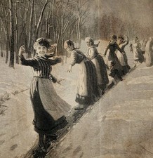 1881 Engraving Victorian Women