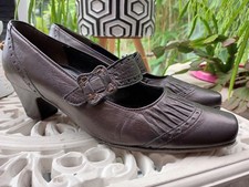 GABOR COMFORT WIDER FITTING BROWN REAL LEATHER COURT SHOES. SIZE UK 5 G.